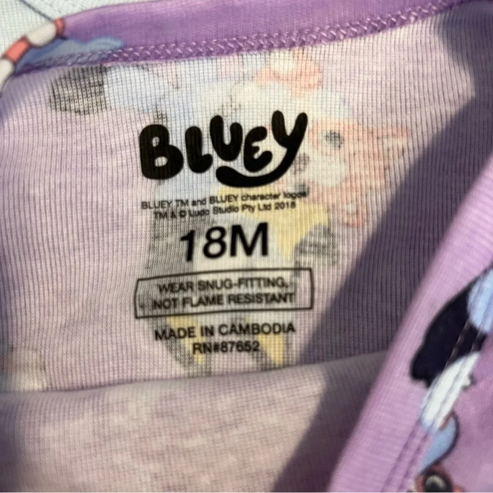 NWT Toddler Girl's 4 pcs Bluey Cotton Long Sleeve Pajama Sets Size 18M - Picture 5 of 6